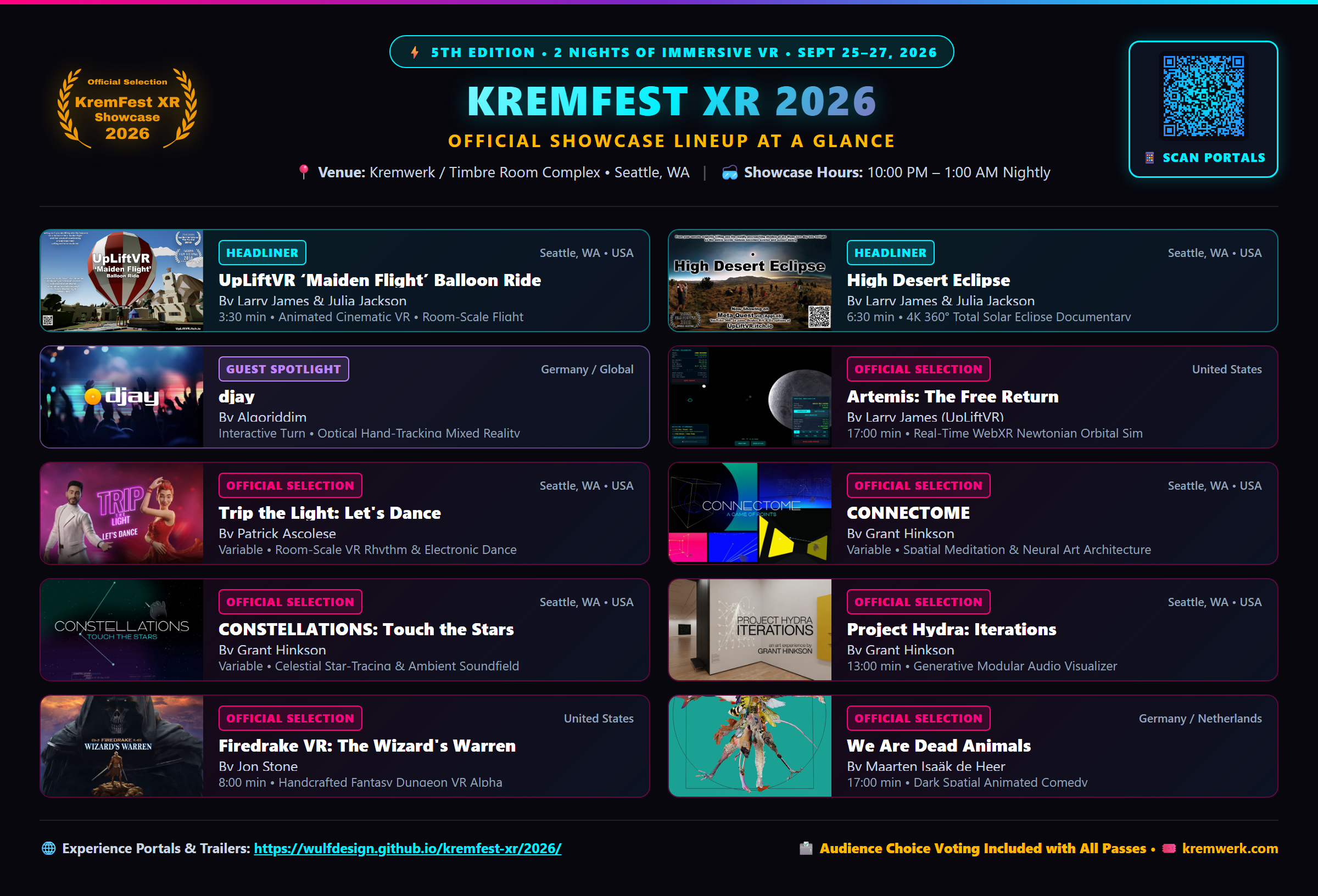 KremFest XR 2026 Lineup One-Sheet Poster